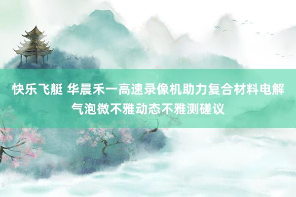 快乐飞艇 华晨禾一高速录像机助力复合材料电解气泡微不雅动态不雅测磋议