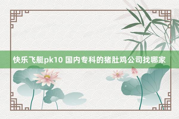 快乐飞艇pk10 国内专科的猪肚鸡公司找哪家